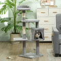 Arbre à chats multi-équipements griffoirs grattoirs plateformes niche corde jouets 40 x 40 x 114 cm gris