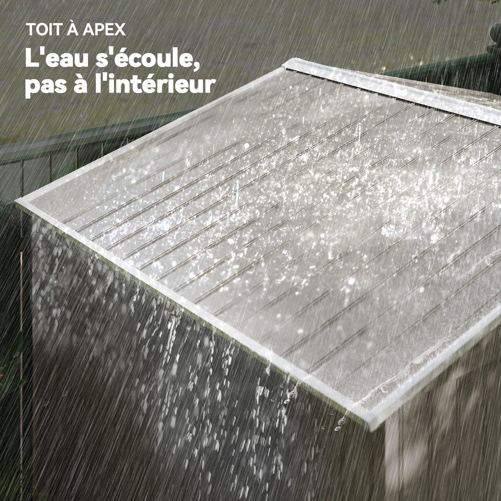Abri de jardin 5,4 m² 2,77 x 1,95 x 1,92 m kit de fondation porte coulissante ventilations acier galvanisé, marron clair