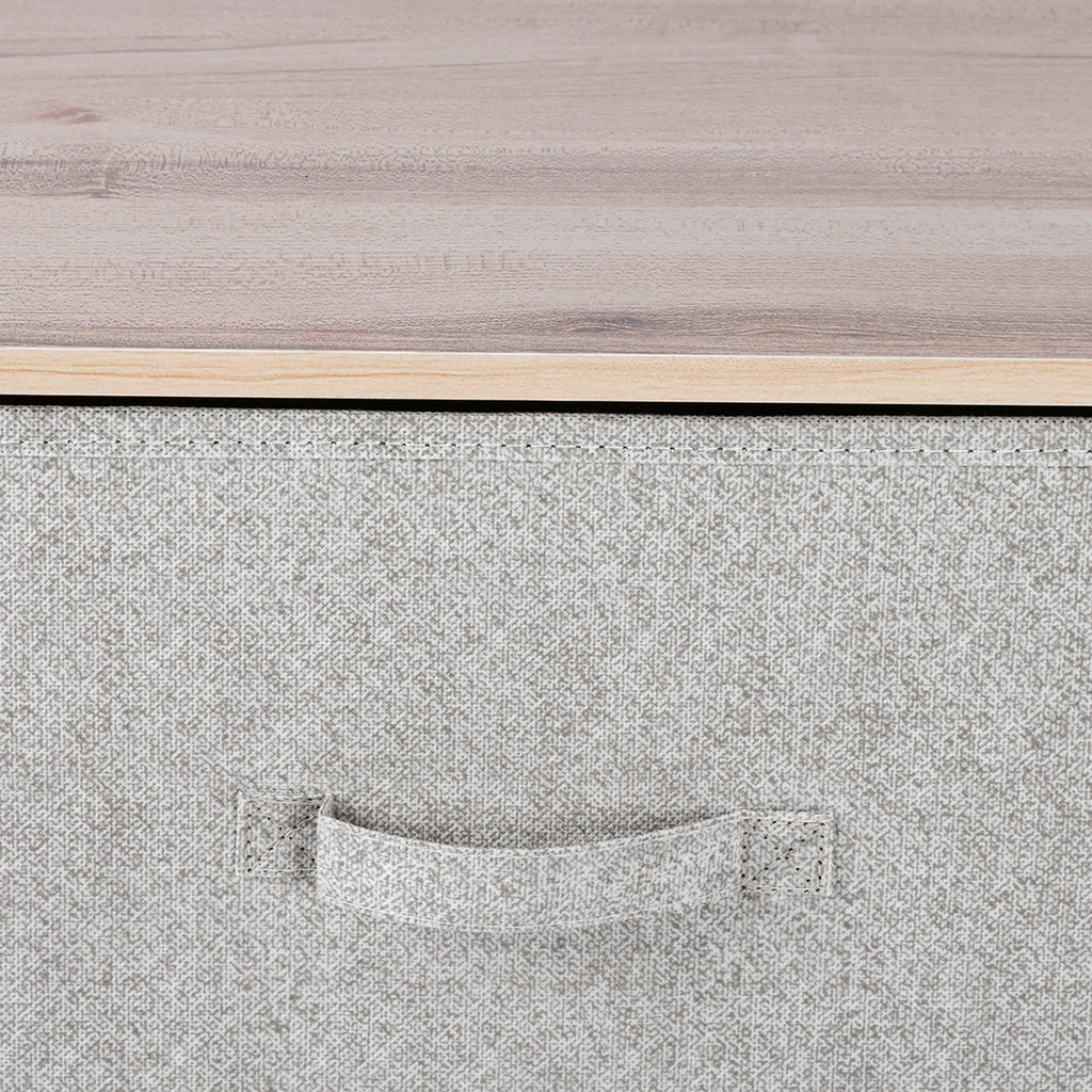 Commode en Tissu Meuble de Rangement 4 tiroirs chiffonnier dim. 45L x 30l x 92H cm Cadre en métal et non-tissé, blanc