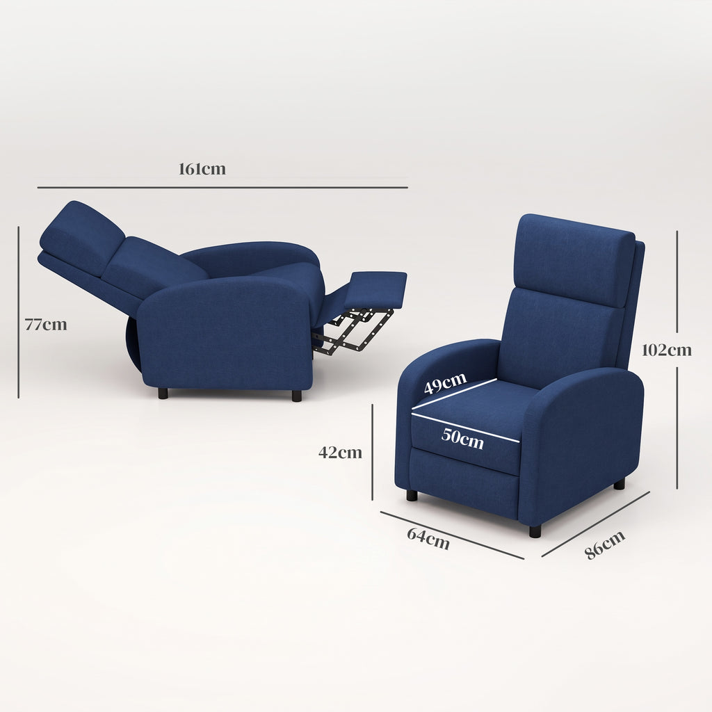 Fauteuil relax fauteuil inclinable salon fauteuil de relaxation - dossier réglable jusqu'à 160° repose-pieds intégré