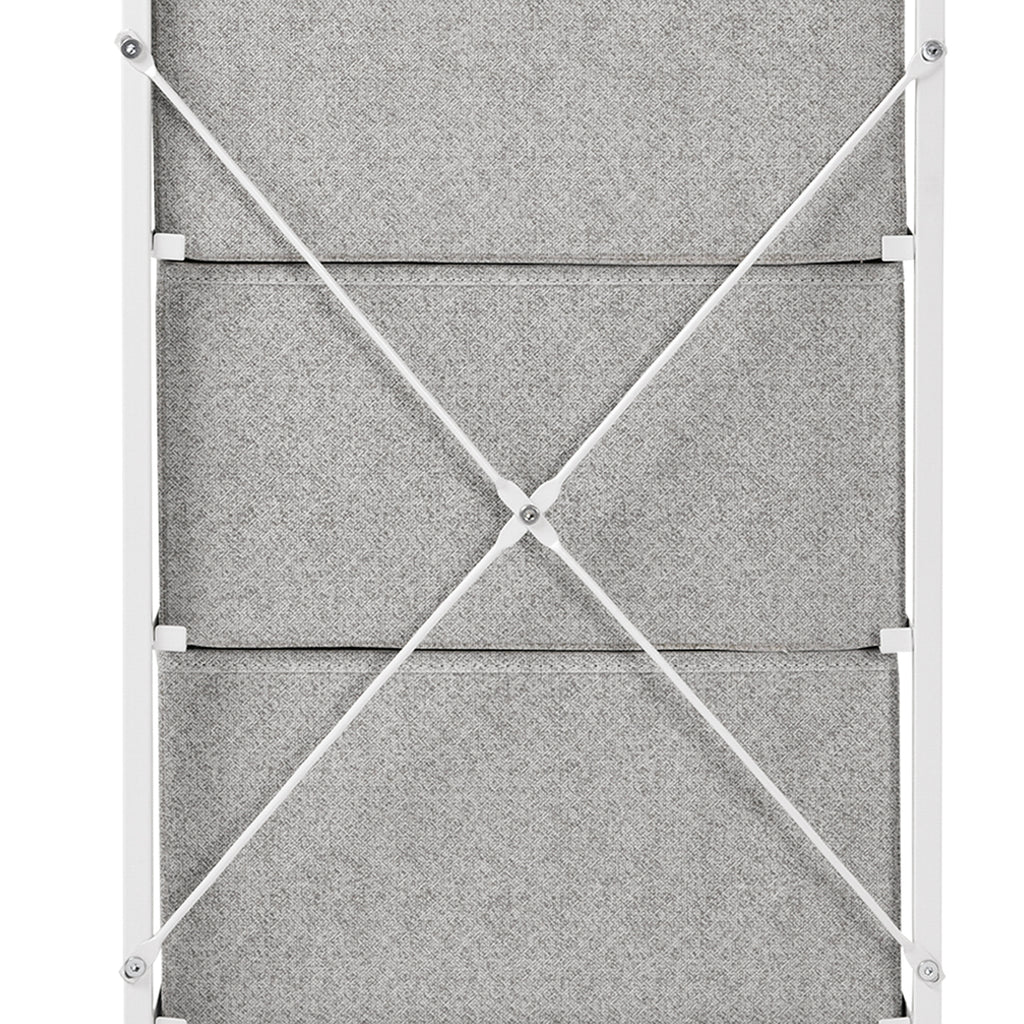 Commode en Tissu Meuble de Rangement 4 tiroirs chiffonnier dim. 45L x 30l x 92H cm Cadre en métal et non-tissé, blanc