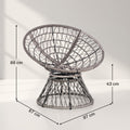Fauteuil rond de jardin fauteuil papasan pivotant Ø 97 x 90H cm grand coussin fourni polyester résine tressée