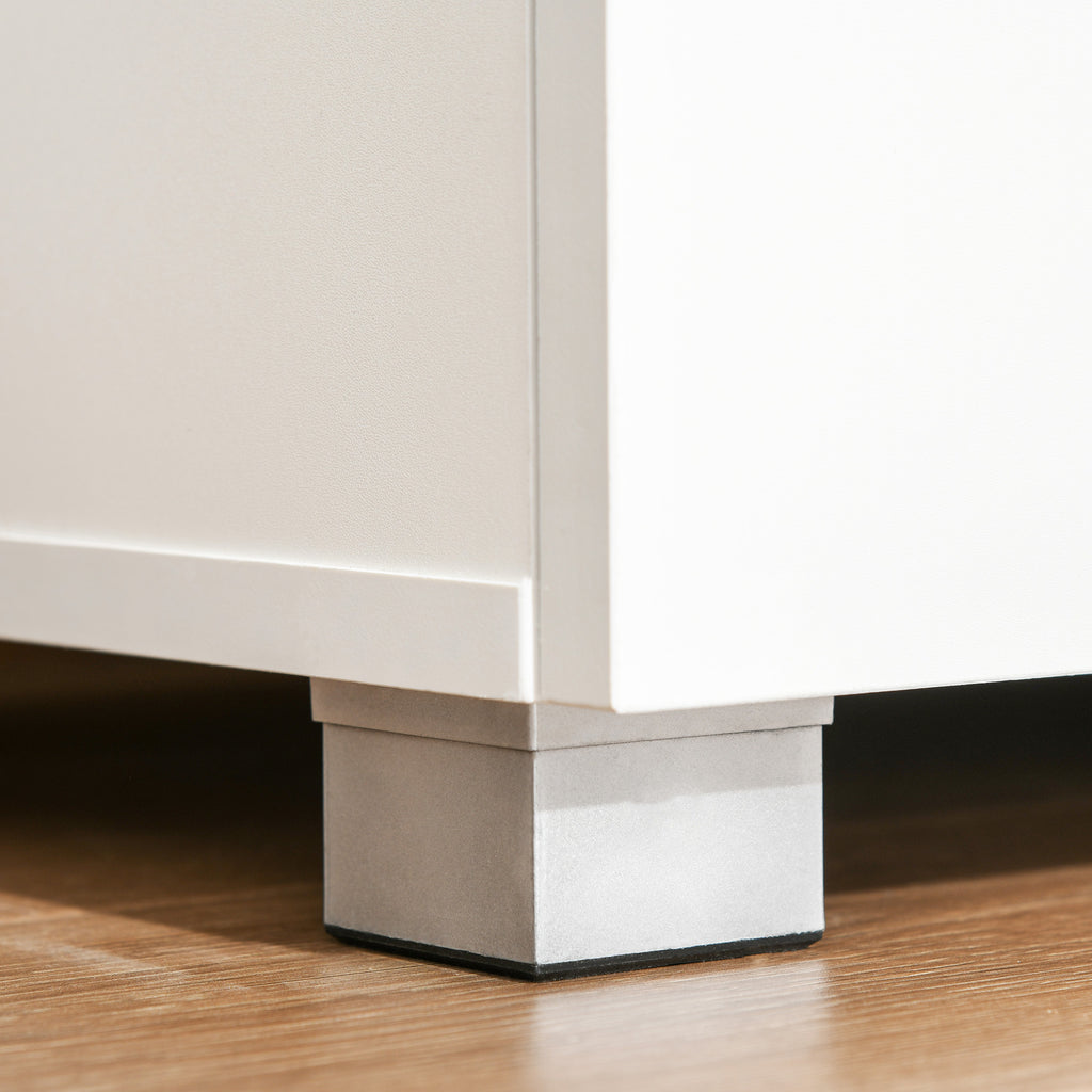 Meuble de micro-onde armoire cuisine meuble de rangement multi-rangements buffet avec 2 placards 4 niches tiroir coulissant dim. 90L x 40l x 120H cm en bois blanc