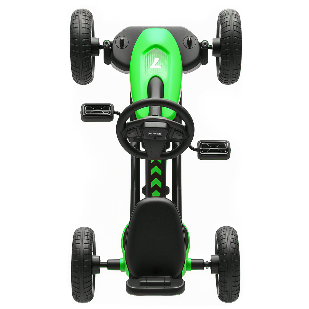 Kart à pédales pour enfants, karting enfant de 2 à 5 ans avec roues EVA silencieux, avancer et reculer, vert
