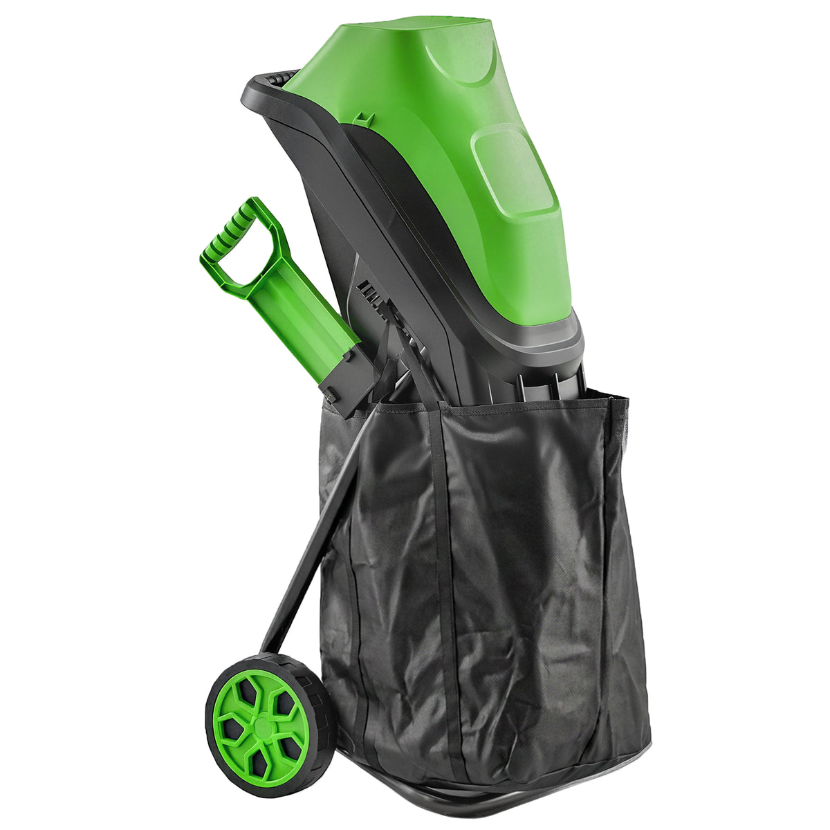 Broyeur de Végétaux Électrique 2500 W, Broyeur de Branches avec Sac de Collecte 45L, 4300 tr/min, 44x34x96cm, Vert