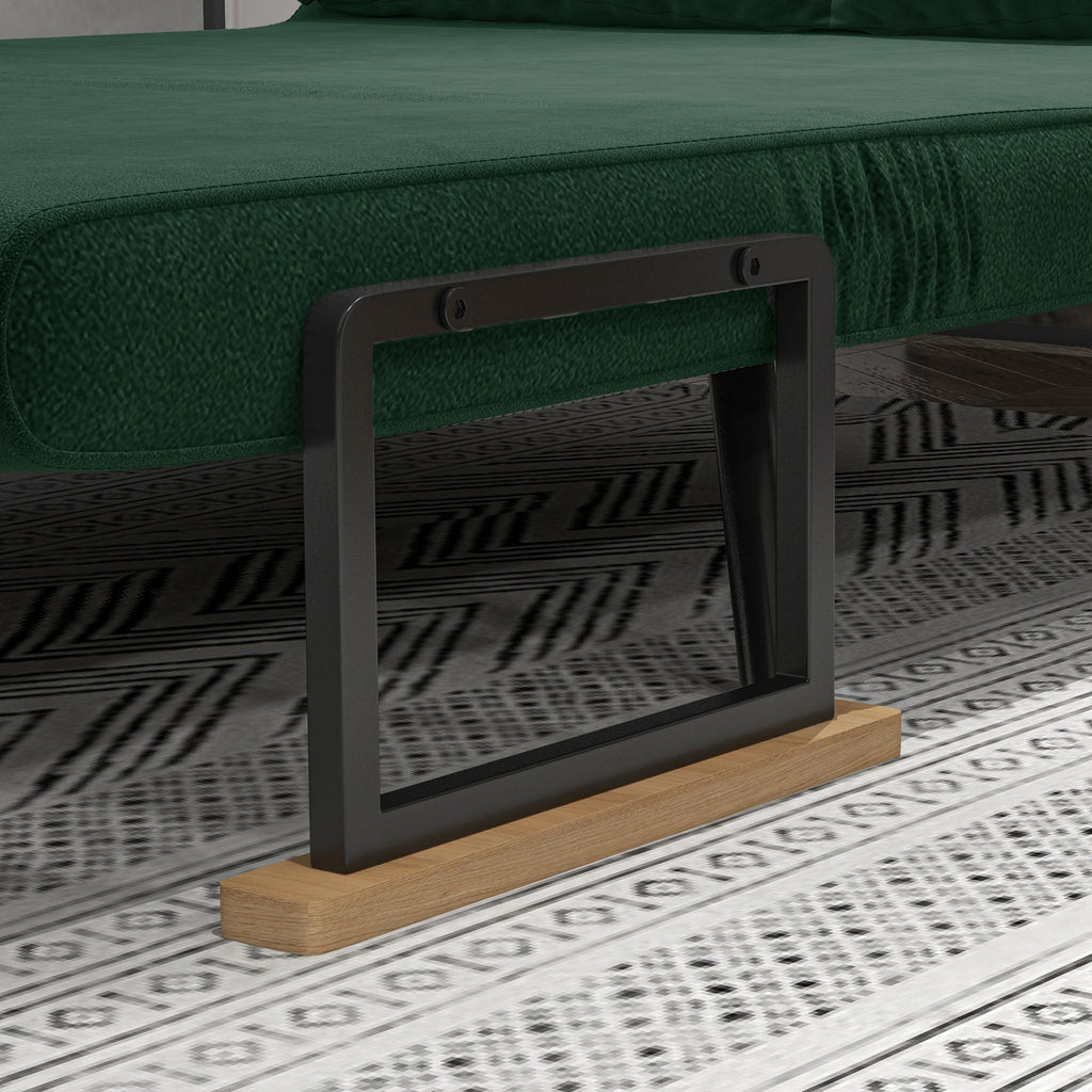 Canapé convertible 2 places 4 en 1, canapé-lit avec dossier réglable sur 5 niveaux, 2 coussins, 102 x 73 x 81 cm, vert