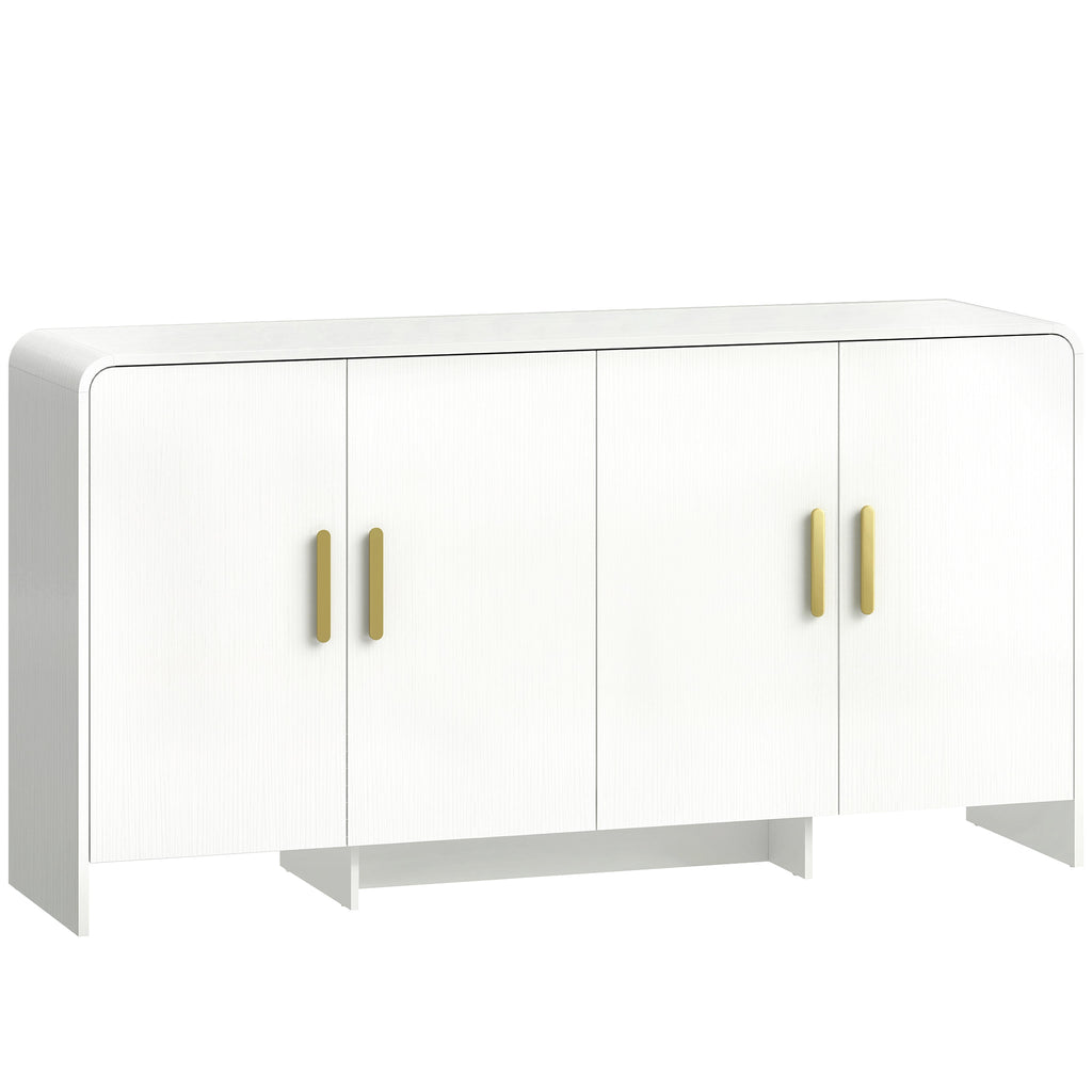 Buffet de Cuisine avec 4 Étageres 4 Portes à Fermeture Douce Meuble TV pour 183 cm 152x40x80 cm Blanc