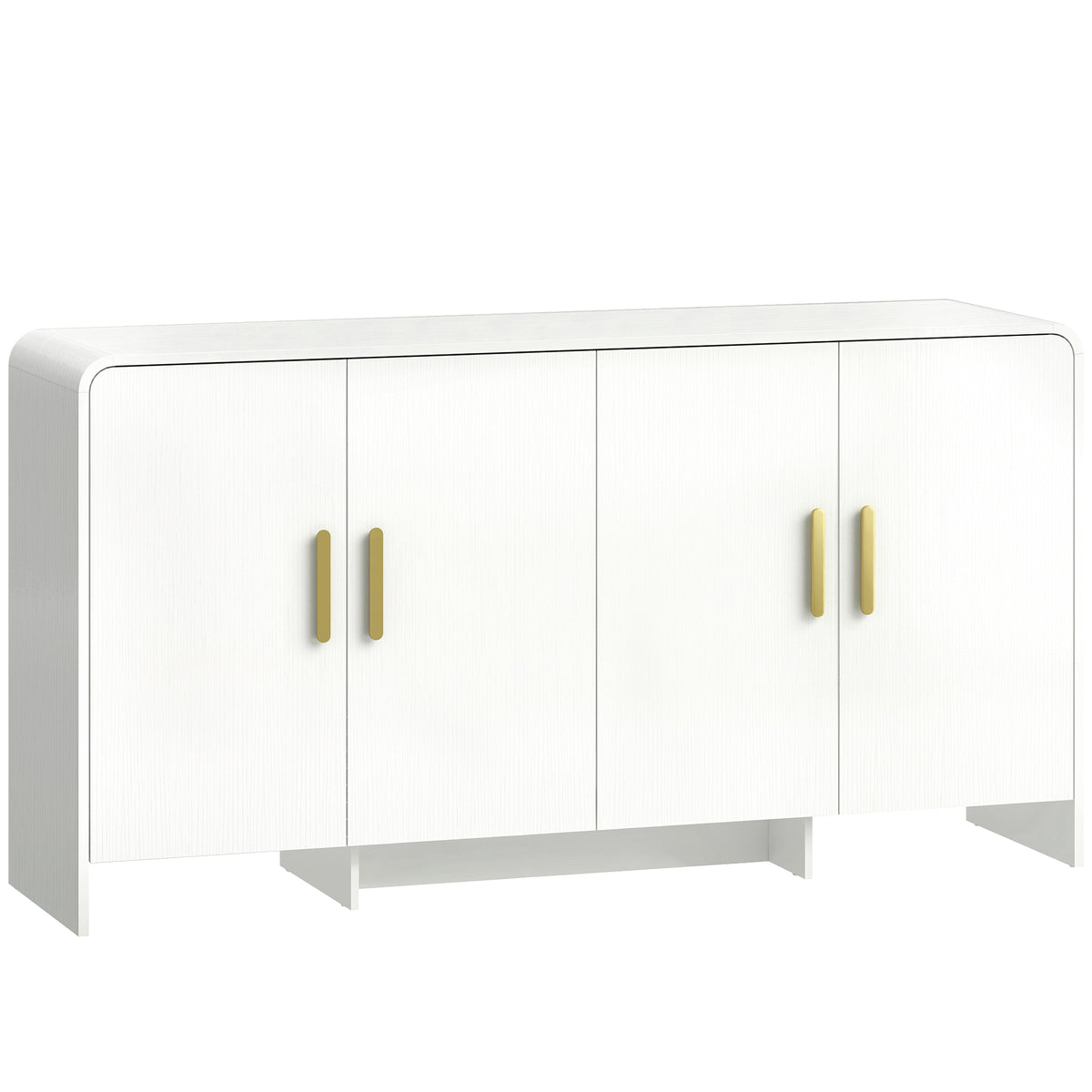 Buffet de Cuisine avec 4 Étageres 4 Portes à Fermeture Douce Meuble TV pour 183 cm 152x40x80 cm Blanc