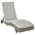 Bain de soleil transat - dossier inclinable 5 positions roulettes - matelas déhoussable inclus - résine