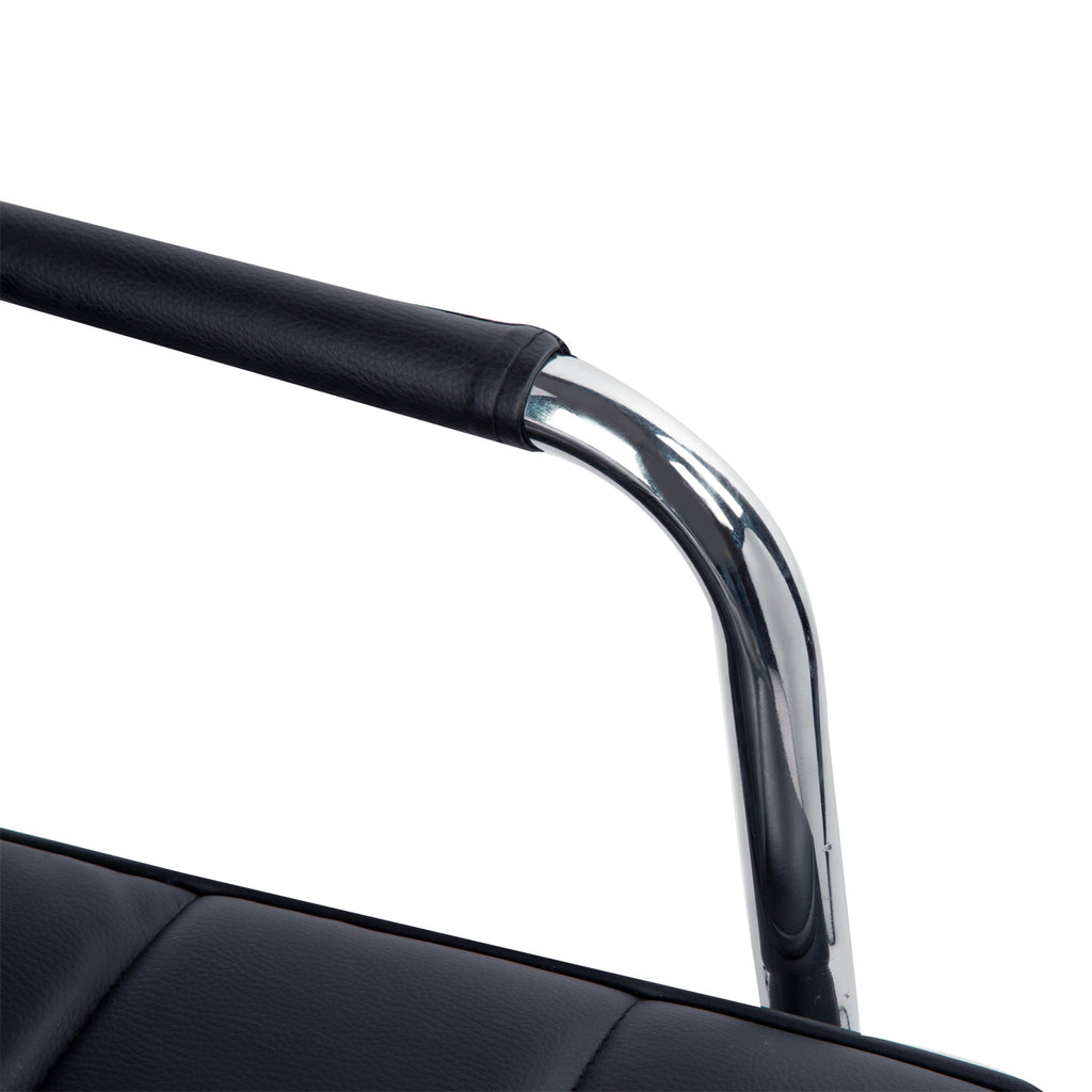 Chaise de bureau fauteuil manager pivotant hauteur réglable revêtement synthétique capitonné noir