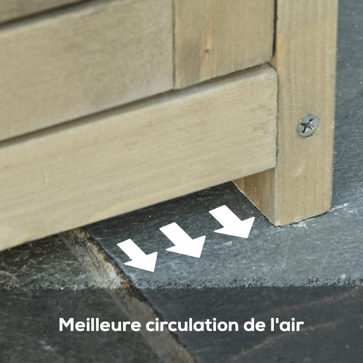 Armoire de Jardin abri Jardin Remise pour Outils sur Pied dim. 87L x 47l x 160H cm 2 étagères Portes persiennes Toit bitumé étanche Bois pin Autoclave sable