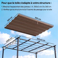 Toile de toit pour pergola tonnelle rétractable de 4 x 3 m - toile uniquement 350 x 260 cm café