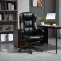 Fauteuil de bureau massant, chaise de bureau avec hauteur réglable, dossier inclinable et télécommande filaire, noir