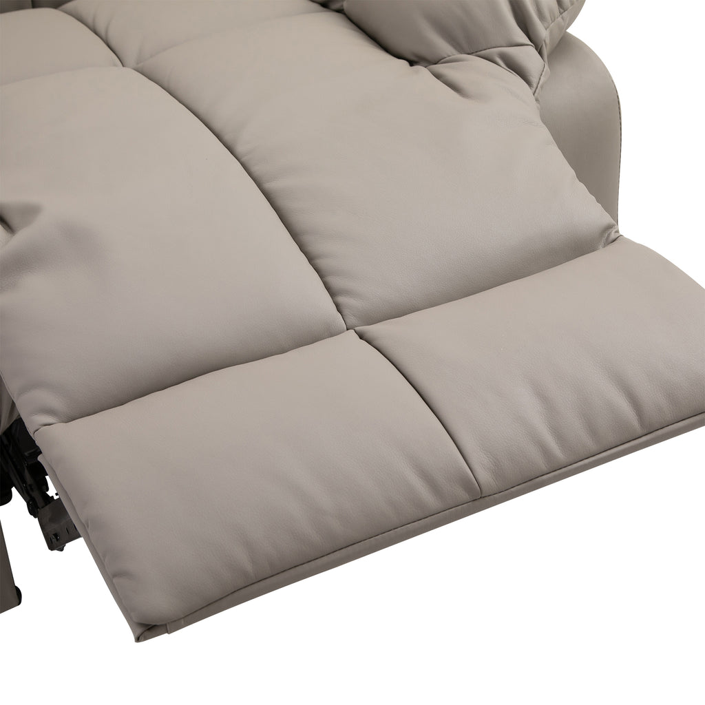Fauteuil de massage fauteuil de relaxation massant avec dossier inclinable manuellement et repose-pied fauteuil TV revêtement synthétique télécommande incluse gris
