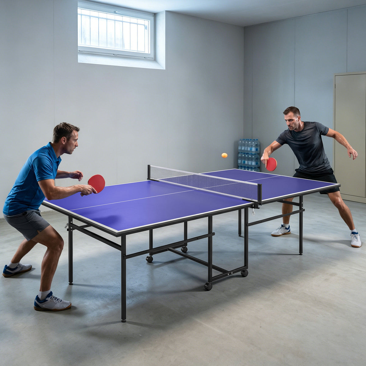 Table de tennis de table ping-pong pliable compacte 4 roulettes pour intérieur 274L x 152,5l x 75,5H cm