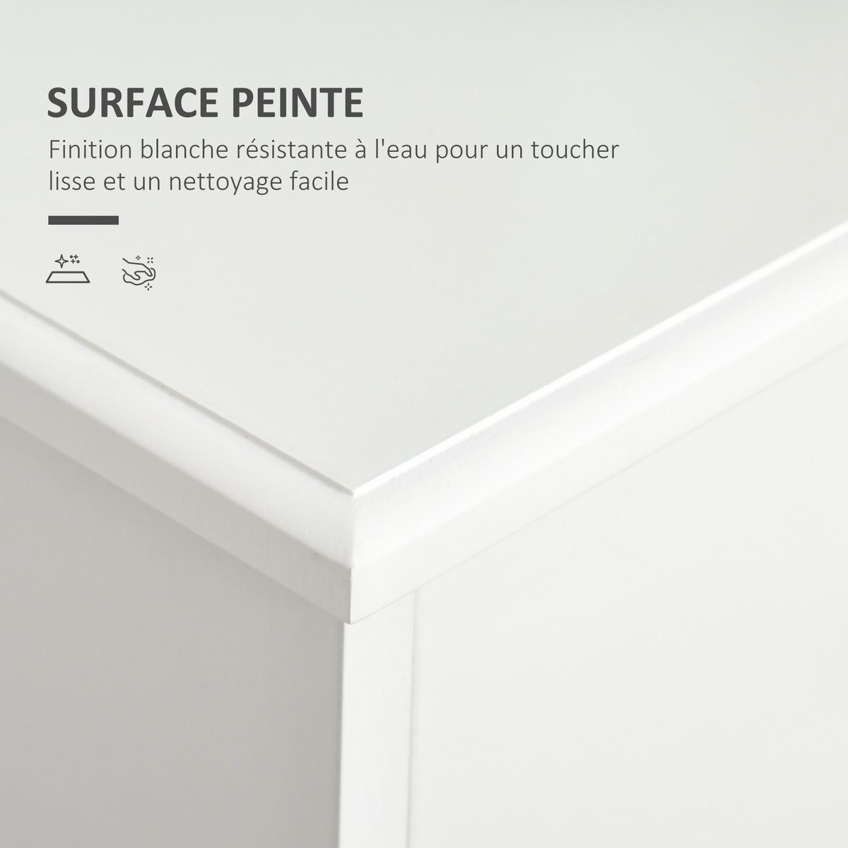 Meuble micro-ondes, buffet cuisine, armoire de rangement, pour cuisine, salle à Manger 90 x 40 x 82 cm verre trempé et bois, blanc