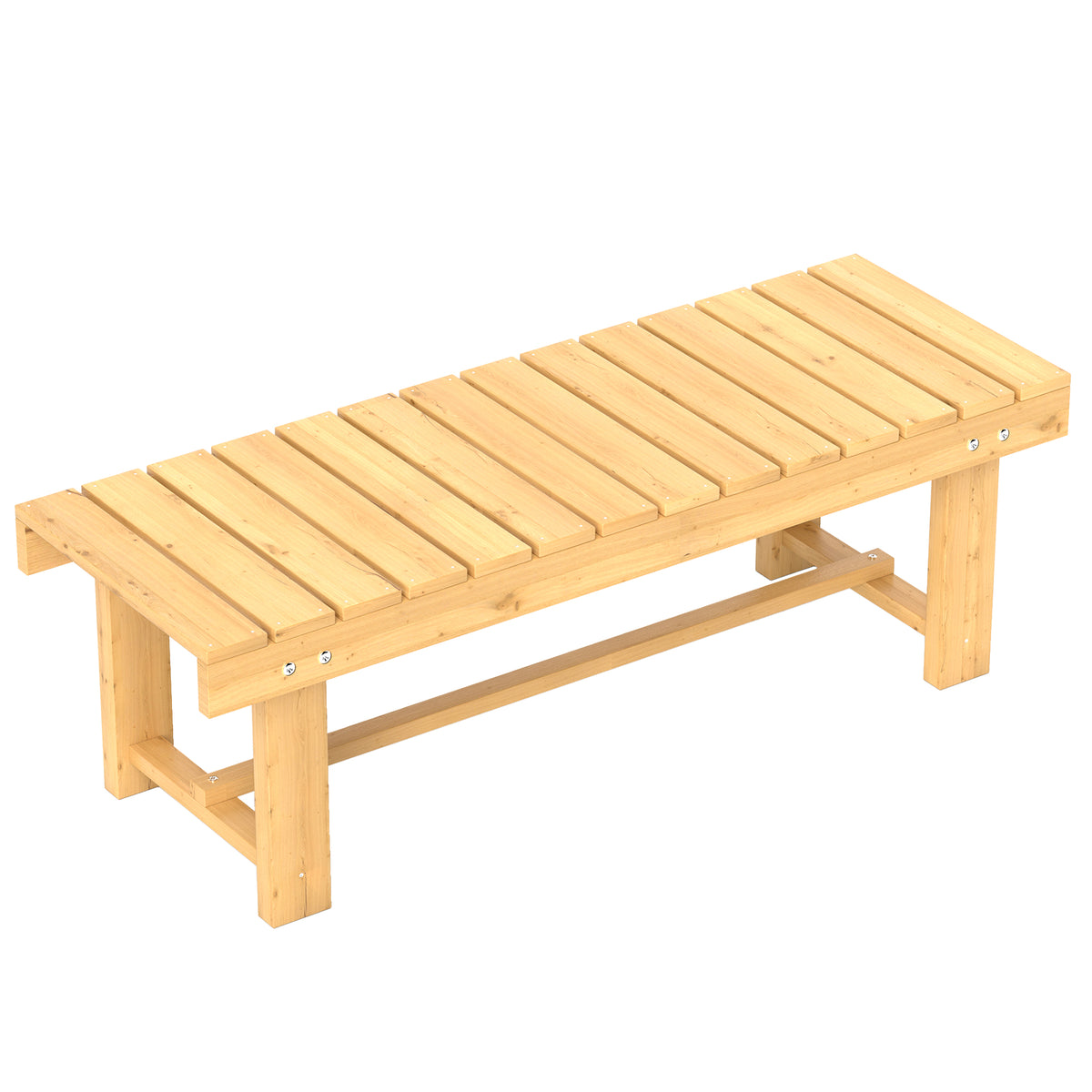 Banc de Jardin 2 Places Style Rural Chic Assise à Lattes dim. 110L x 38l x 35H cm Bois de Sapin pré-huilé