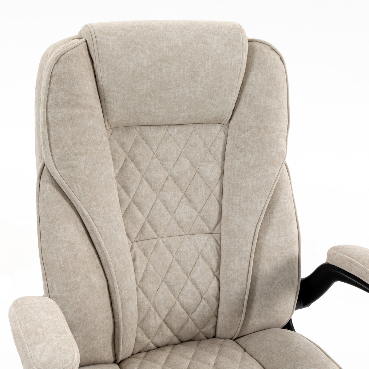 Fauteuil de bureau, chaise bureau ergonomique, hauteur réglable, accoudoirs relevables, 70 x 70 x 114-122 cm, beige
