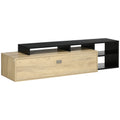 Meuble TV banc TV jusqu'à 65 pouces avec étagère amovible style contemporain porte basculante pour salon chambre