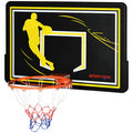 Panier de basket mural panier de basket extérieur panneau incassable filet anti-déchirure 110 x 90 x 70 cm noir