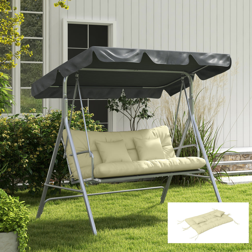 Ensemble de 4 coussins d'extérieur pour balancelle de jardin, 1 coussin d'assise coussins de dossier et 2 oreillers