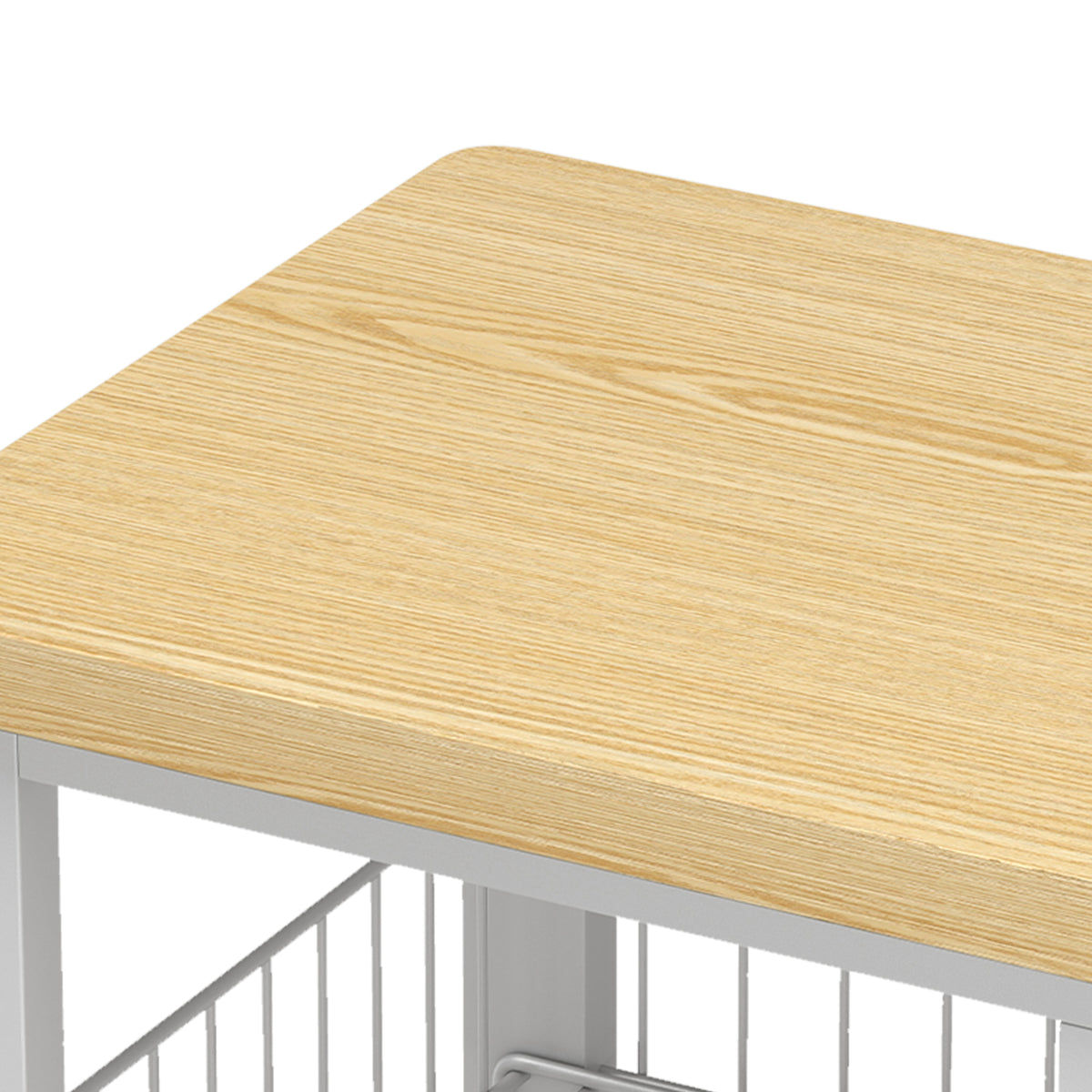Étagère de rangement de cuisine avec paniers coulissants et placard, support micro-ondes, 100 x 35 x 80 cm, blanc