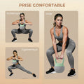 Kettlebell 10kg Haltère avec Poignée Antidérapante pour Fitness Musculation Cardio, Gris et Vert