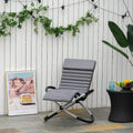 Chaise Longue à Bascule Pliable Rocking Chair avec Matelas revêtement Aspect Daim métal textilène Gris Noir