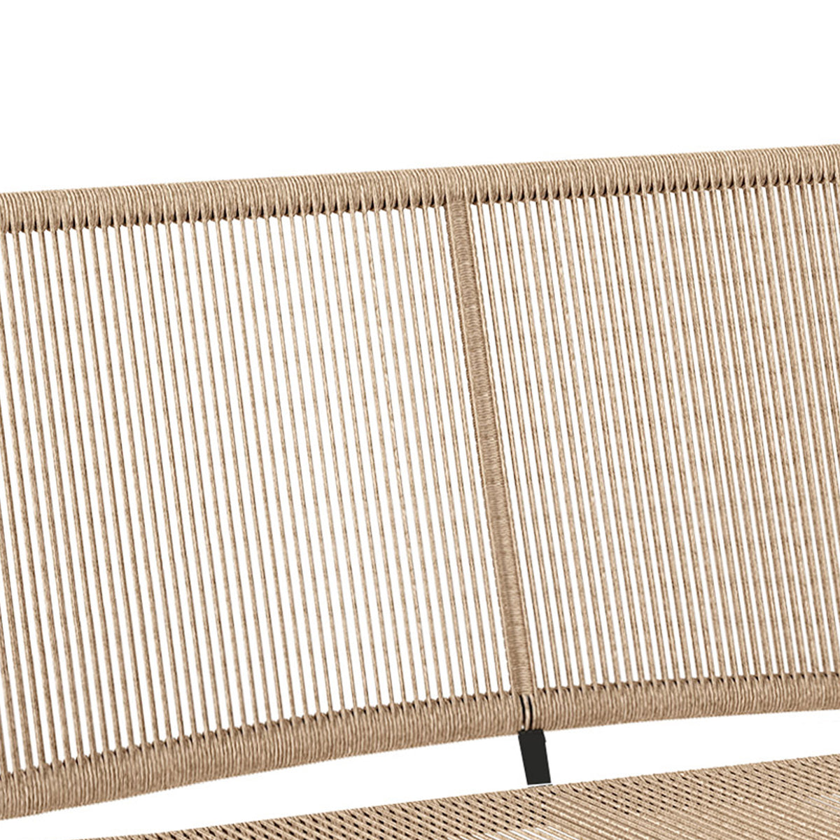Banc de jardin 2 places, banc d'extérieur en résine tressée avec cadre en métal, résistant aux intempéries, naturel