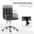 Chaise de bureau fauteuil manager pivotant hauteur réglable revêtement synthétique capitonné noir