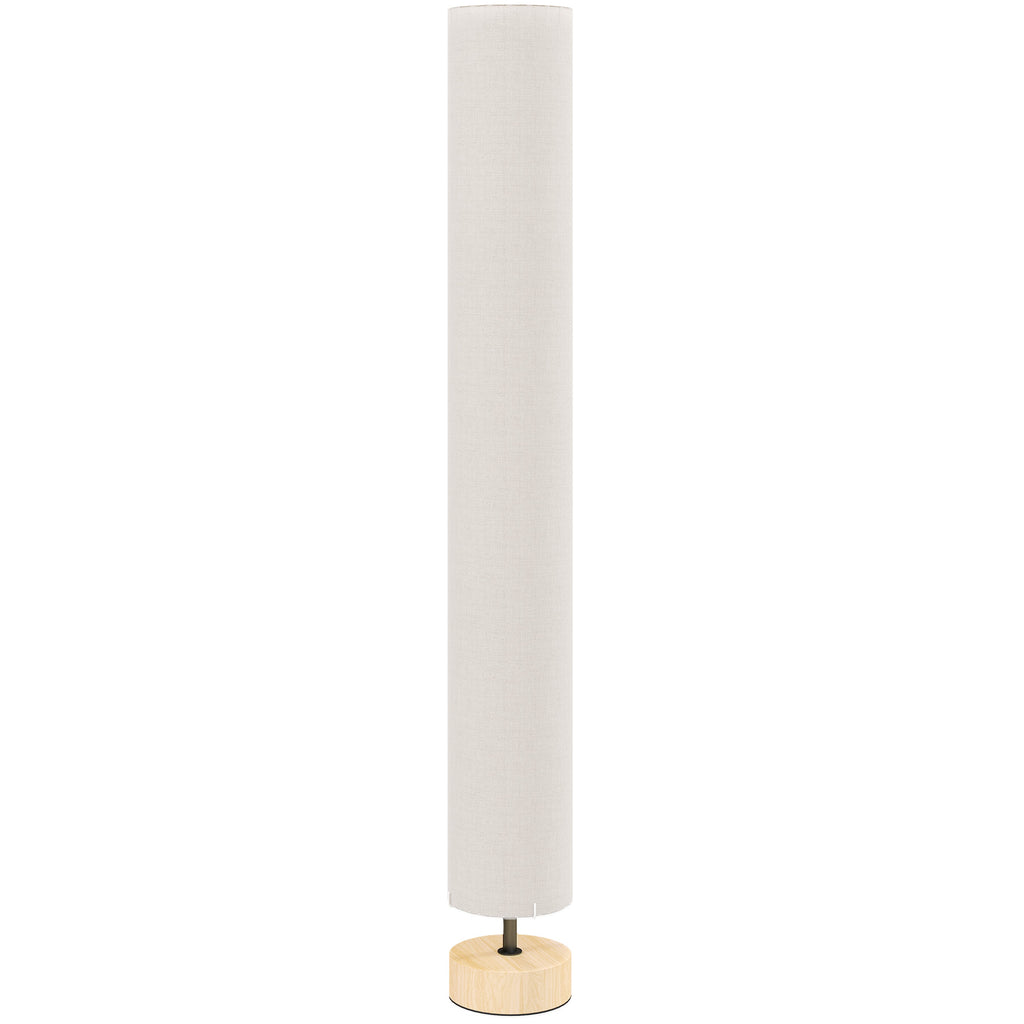 Lampadaire sur pied de salon avec abat-jour en lin, interrupteur à pied, 2 x douille E27, 120 cm, beige