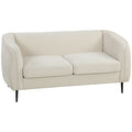 Canapé 2 places en velours, canapé de salon moderne 160 cm, assise large rembourrée, coussin épais à ressorts, beige