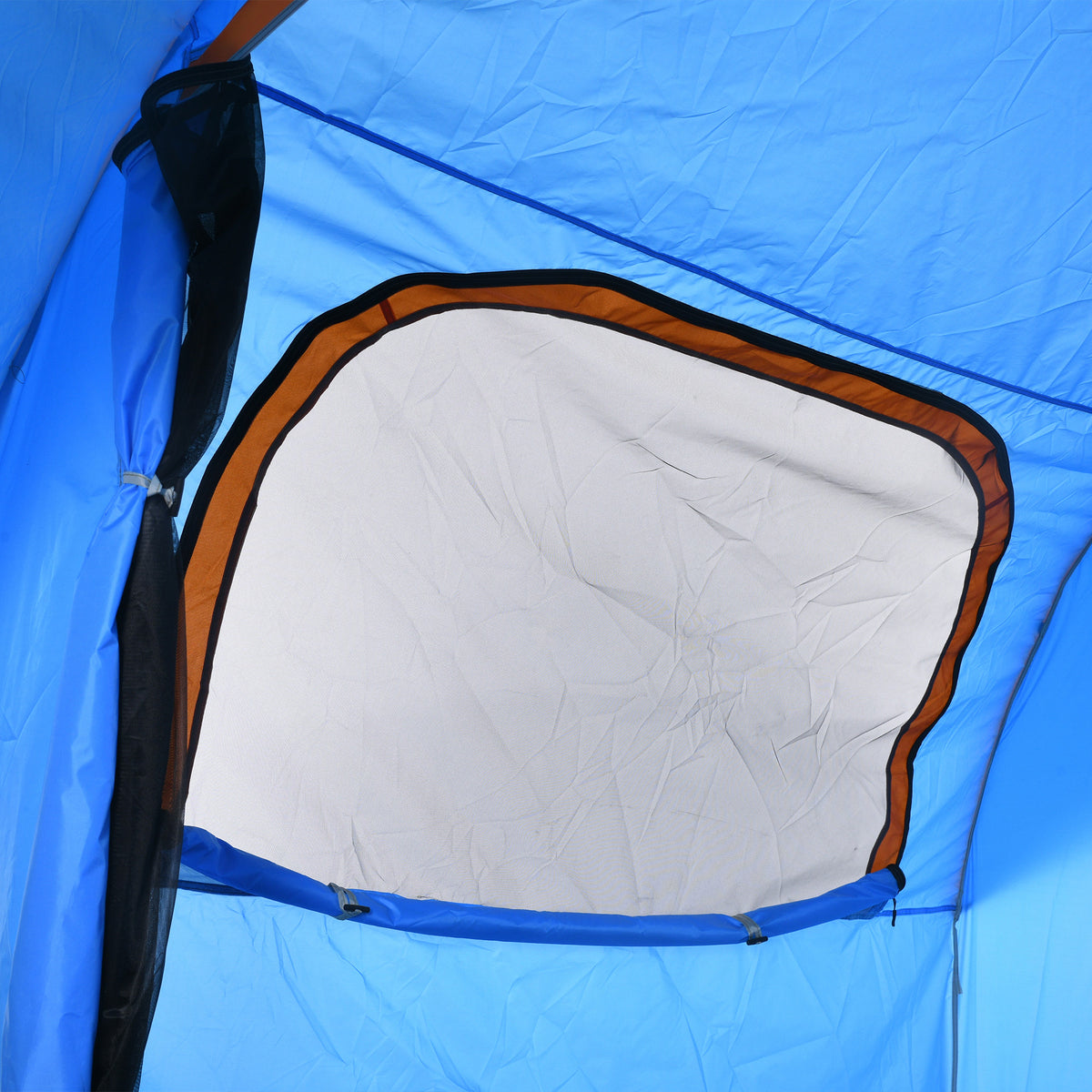 Tente de voiture pour SUV hayon 5-6 personnes avec 3 portes, fenêtre en maille, pour trekking, randonnée, bleu et orange