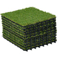 Gazon synthétique Artificiel Set de 10 Dalles Carreaux 30 x 30 cm épaisseur Confort 3,5 cm à emboîter Vert