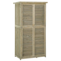 Armoire de Jardin abri Jardin Remise pour Outils sur Pied dim. 87L x 47l x 160H cm 2 étagères Portes persiennes Toit bitumé étanche Bois pin Autoclave sable