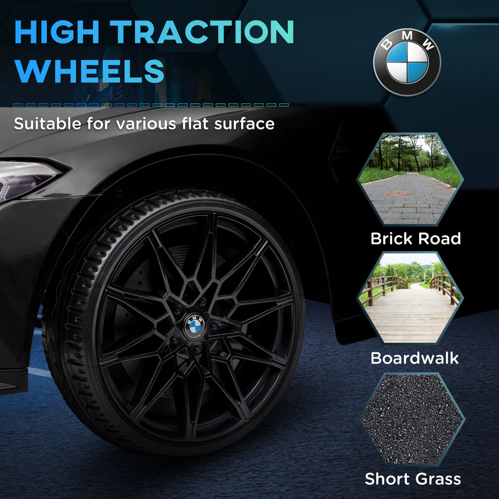 Voiture Électrique pour Enfants BMW M4 12V avec Télécommande 2,4G, Double Moteur, Klaxon, Lumières LED, Noir