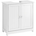 Meuble salle de bain sous lavabo - meuble sous-vasque - placard 2 portes avec étagère - dim. 60L x 30l x 60H cm - en bois blanc