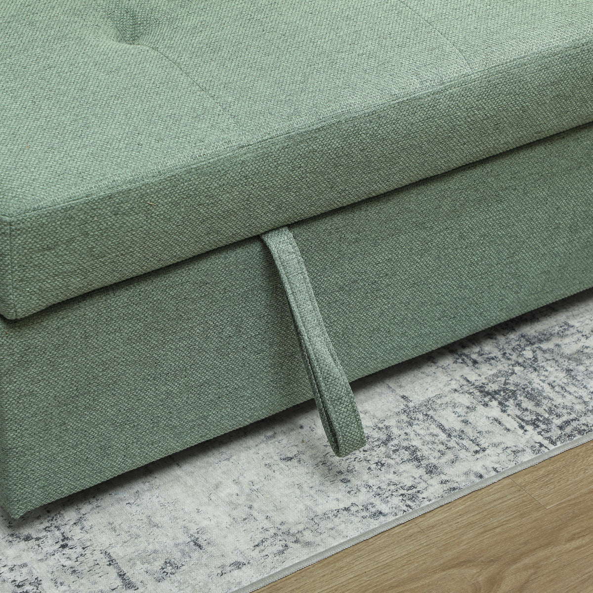 Canapé Convertible 2 Places 3 en 1, Canapé-Lit Clic Clac 160 cm, Dossier Réglable, Assise Large, 2 Oreillers, Vert