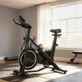 Vélo d'Appartement, Vélo d'Exercice, Résistance Magnétique Réglable, Écran LCD, Siège Confortable, 108x51x116cm, Blanc