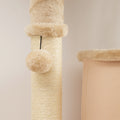 Arbre à chat, tour de jeux, hauteur de 132 cm, avec lit, maison, brosse de toilettage,  55 x 44 x 132 cm, beige