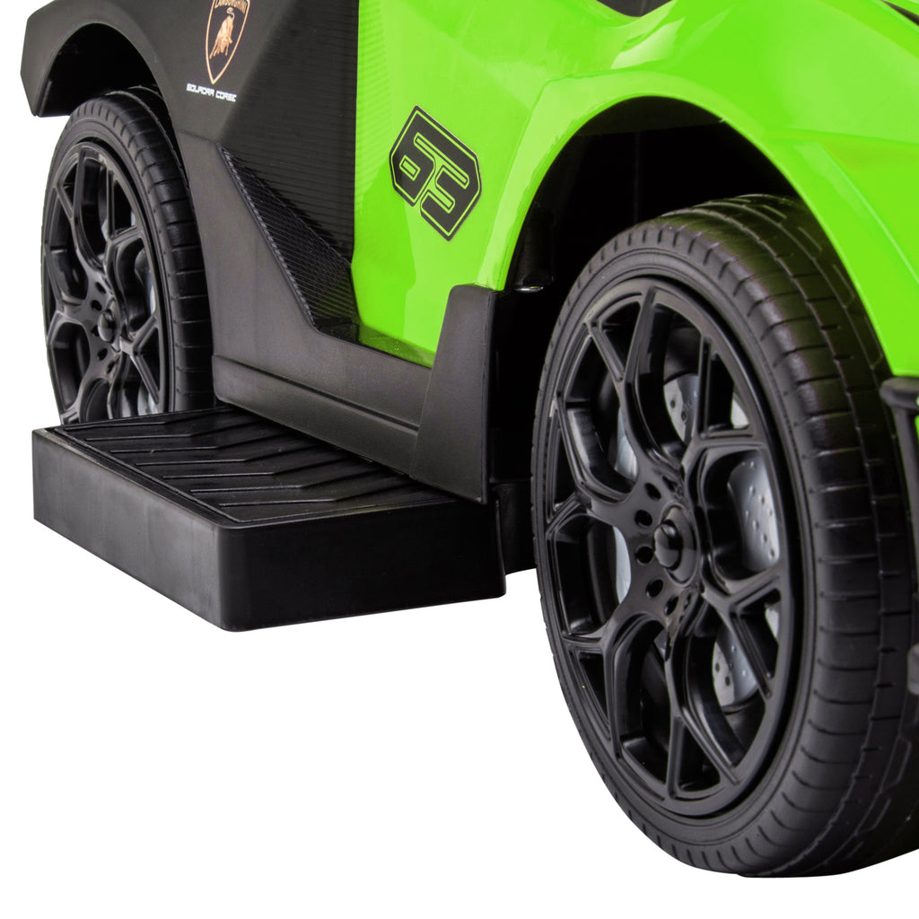 Voiture à pousser pour enfants porteur enfants 1 à 3 ans multi-équipée avec poignée de poussée, klaxon et volant, vert