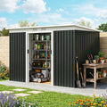 Abri de jardin en acier galvanisé XXL 3,6 m² avec kit de fondation 280 x 130 x 172 cm, cabane de jardin cabanon rangement outils avec portes coulissantes verrouillables aérations, noir