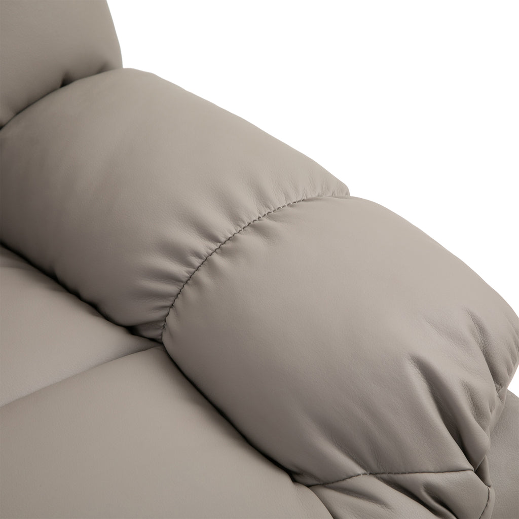 Fauteuil de massage fauteuil de relaxation massant avec dossier inclinable manuellement et repose-pied fauteuil TV revêtement synthétique télécommande incluse gris