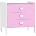 Commode pour enfants, commode rangement 3 tiroirs pour chambre d'enfant, crèche, salle de jeux, 60 x 40 x 60 cm, rose