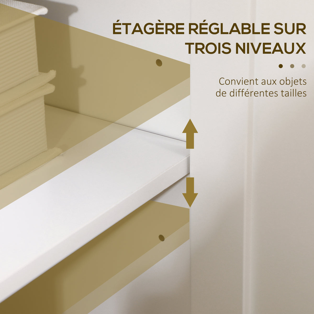 Buffet meuble de rangement avec 3 portes 2 étagères réglables plateau aspect bois clair 120 x 40 x 70 cm blanc
