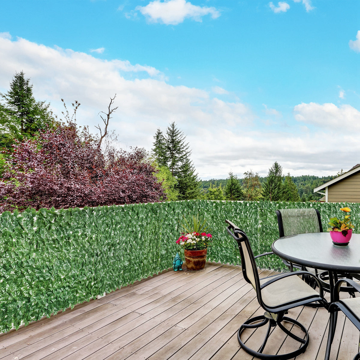 Haie Artificielle Brise-Vue décoration Rouleau 3L x 1H m Feuillage réaliste Anti-UV Vert